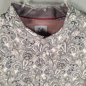 Kilburne & Finch Mens 3XL Paisley Button Up Shirt Long Sleeve Flip‎ Cuff Dapper